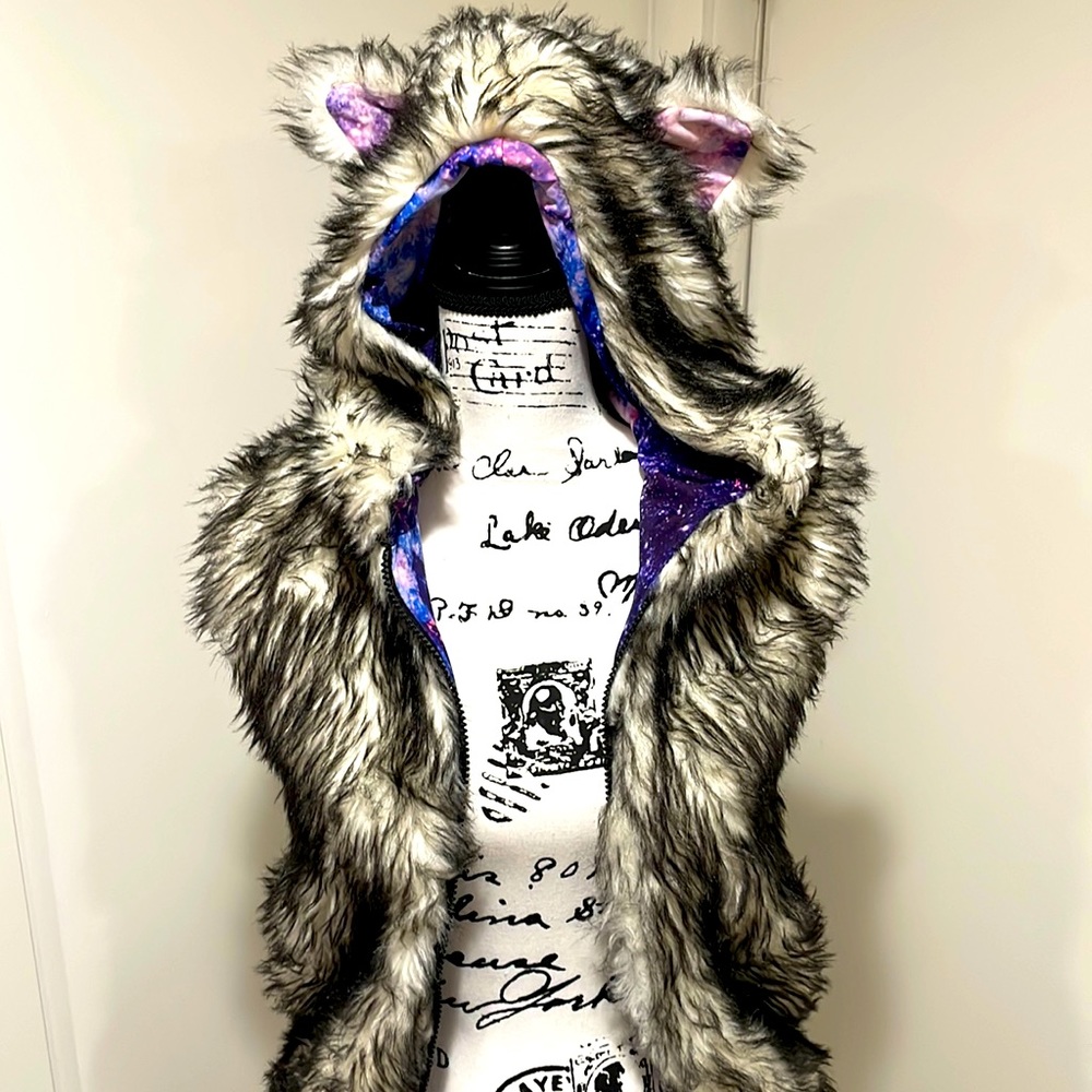 iHeartRaves spirit faux fur vest